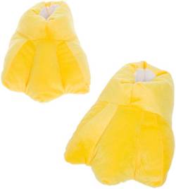 Duck Feet Hausschuhe – Plüschtier Kostüm Hausschuhe mit Komfortschaum Silber Lilly, gelb, Large von Funziez!