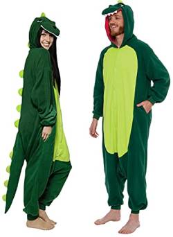 Funziez! Dinosaurier-Kostüm – Trex Cosplay – Reptilien-Pyjama (Grün, Größe XX-Large), Grün, XXL von Funziez!