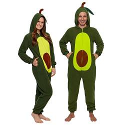 Funziez! Slim Ananas Avocado Erwachsene Onesie Essen Halloween Kostüm Einteiler Cosplay Anzug für Erwachsene Frauen Männer, Avocado, S von Funziez!