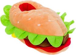 Silver Lilly Hamburger-Hausschuhe – Plüsch-Cheeseburger-Hausschuhe mit bequemer Schaumstoff-Unterstützung, Verschiedene Farben, X-Large von Funziez!