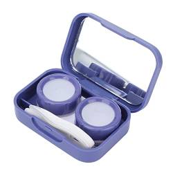 Kontaktlinsen-Aufbewahrungsbehälter, tragbarer kleiner Spiegel Kontaktlinsen-Einweichset Kontaktlinsen-Etui Silikonsaugnapf zum Aufbewahren von Kontaktlinsen(Dunkellila) von Fupi