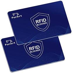 FurArt RFID Blocking Card (Pack of 2) Latest E-Field Interference Transmitter Technology for Protection Against DataTheft Extra Thin 0.8 cm Card Suitable for Wallet, Credit Card, Bank Card, ID Card von FurArt