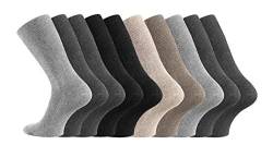 FussFreunde 10 Paar Packung Gesundheits-Socken ohne Gummidruck mit Anti-Loch-Versprechen (DE/NL/SE/PL, Numerisch, 47, 50, Regular, Regular, Farben sortiert) von FussFreunde
