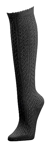 FussFreunde 3 Paar Damen Trachtensocken, Modell Heidi, Trachtenstrümpfe, Trachtensöckchen mit ANTI-LOCH-GARANTIE (35-38, Kniestrümpfe Schwarz) von FussFreunde