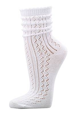 FussFreunde 3 Paar Damen Trachtensocken, Modell Heidi, Trachtenstrümpfe, Trachtensöckchen mit ANTI-LOCH-GARANTIE (39-42, Weiß) von FussFreunde