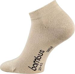 FussFreunde 6 Paar Bambus-Socken, Kurzsocken/Sneaker-Socken und Anti-Loch-Garantie(as3, numeric, numeric_35, numeric_38, regular, regular, Sneaker/Beige) von FussFreunde