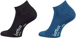 FussFreunde 6 Paar Bambus-Socken, Kurzsocken/Sneaker-Socken und Anti-Loch-Garantie (as3, numeric, numeric_35, numeric_38, regular, regular, Sneaker/Schwarz/Jeans) von FussFreunde