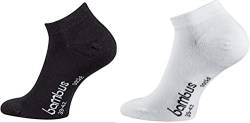 FussFreunde 6 Paar Bambus-Socken, Kurzsocken/Sneaker-Socken und Anti-Loch-Garantie (as3, numeric, numeric_35, numeric_38, regular, regular, Sneaker/Schwarz/Weiß) von FussFreunde