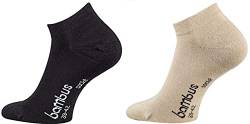 FussFreunde 6 Paar Bambus-Socken, Kurzsocken/Sneaker-Socken und Anti-Loch-Garantie (as3, numeric, numeric_39, numeric_42, regular, regular,Sneaker/Schwarz/Beige) von FussFreunde