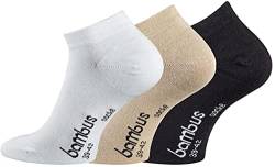 FussFreunde 6 Paar Bambus-Socken, Kurzsocken/Sneaker-Socken und Anti-Loch-Garantie (as3, numeric, numeric_43, numeric_46, regular, regular, Sneaker/Weiß/Beige/Schwarz) von FussFreunde