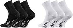 FussFreunde 6 Paar Bambus-Socken mit kurzem Schaft Socken und zusätzlicher Garantie (as3, numeric, numeric_47, numeric_50, regular, regular, Schwarz/Weiß) von FussFreunde