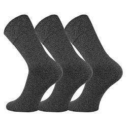 FussFreunde 6 Paar Baumwoll-Socken mit breitem Komfort Piqué-Bund und ANTI-LOCH-GARANTIE (as3, numeric, numeric_39, numeric_42, regular, regular, Anthrazitmelange) von FussFreunde