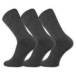 FussFreunde 6 Paar Baumwoll-Socken mit breitem Komfort Piqué-Bund und ANTI-LOCH-GARANTIE (as3, numeric, numeric_43, numeric_46, regular, regular, Anthrazitmelange) von FussFreunde