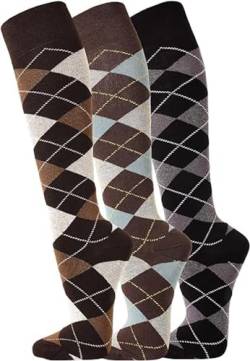 FussFreunde 6 Paar Reitersocken mit Karo Mustern und Anti-Loch-Garantie (DE/NL/SE/PL, Numerisch, 39, 42, Regular, Regular, Braun/Ozean/Anthrazit) von FussFreunde