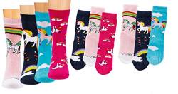 FussFreunde Einhorn Kinder Socken farblich sortiert, 6 Paar für Jungen u. Mädchen, Schadstoffgeprüfte Textilien nach Öko-Tex 100 (Einhorn, 23-26 = 3-4 Jahre) von FussFreunde