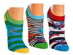 FussFreunde Kinder Öko Socken 6 Paar für Jungen/Mädchen,Schadstoffgeprüft, in vielen Mustern (Dino Sneakersocken, 35-38) von FussFreunde