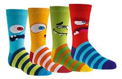 FussFreunde Kinder Öko Socken 6 Paar für Jungen/Mädchen,Schadstoffgeprüft, in vielen Mustern (Lustige Monster, 27-30 = 5-6 Jahre) von FussFreunde