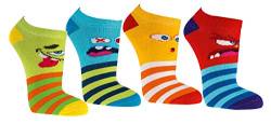 FussFreunde Kinder Öko Socken 6 Paar für Jungen/Mädchen,Schadstoffgeprüft, in vielen Mustern (Monster Sneakersocken, 23-26) von FussFreunde