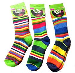 FussFreunde Kinder Öko Socken 6 Paar für Jungen/Mädchen,Schadstoffgeprüft, in vielen Mustern (Thermo-Gute-Laune-Ringel, 23-26) von FussFreunde
