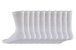 FussFreunde RETRO Socken im VINTAGE Stil für Arbeit Sport und Spiel. DIESE kosten nicht viel, 10 Paar (Weiß, 43/46) von FussFreunde
