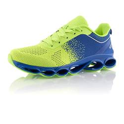 Fusskleidung® Damen Herren Laufschuhe Dämpfung Runners leichte Sportschuhe Grün Blau EU 38 von Fusskleidung