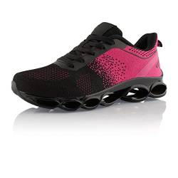 Fusskleidung® Damen Herren Laufschuhe Dämpfung Runners leichte Sportschuhe Schwarz Pink EU 39 von Fusskleidung