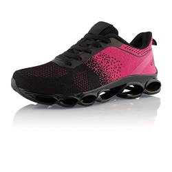 Fusskleidung® Damen Herren Laufschuhe Dämpfung Runners leichte Sportschuhe Schwarz Pink EU 41 von Fusskleidung