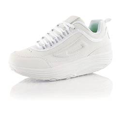 Fusskleidung® Damen Herren Sneaker Abrollsohle Sportschuhe leichte Gesundheitsschuhe Weiss Weiss EU 41 von Fusskleidung