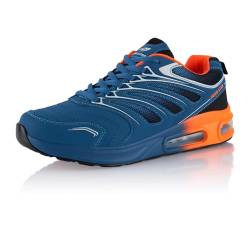 Fusskleidung® Damen Herren Sportschuhe Dämpfung Sneaker leichte Laufschuhe Blau Orange EU 36 von Fusskleidung