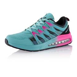 Fusskleidung® Damen Herren Sportschuhe Dämpfung Sneaker leichte Laufschuhe Blau Schwarz Pink EU 41 von Fusskleidung