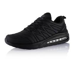 Fusskleidung® Damen Herren Sportschuhe Dämpfung Sneaker leichte Laufschuhe Schwarz Dunkelgrau Schwarz EU 36 von Fusskleidung