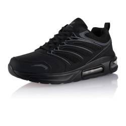 Fusskleidung® Damen Herren Sportschuhe Dämpfung Sneaker leichte Laufschuhe Schwarz Grau Schwarz EU 41 von Fusskleidung