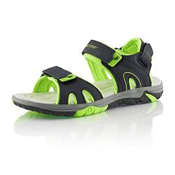 Fusskleidung® Damen Herren Trekkingsandalen leichte Sommer Sandalen robuste Profilsohle Dunkelblau Grün EU 36 von Fusskleidung