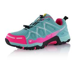 Fusskleidung® Damen Herren Wanderschuhe atmungsaktive Trekkingschuhe Blau Schwarz Pink EU 36 von Fusskleidung