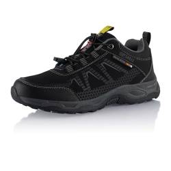 Fusskleidung® Damen Herren Wanderschuhe atmungsaktive Trekkingschuhe Schwarz Grau Schwarz EU 38 von Fusskleidung