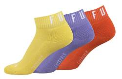 Fussvolk Quarter Socks 3 Pack Box - Sneakersocken für Sport und Freizeit, unisex, knöchelhoch, elastisch und weich mit Frottee, Farben:yellow, SockSizes:35-38 von Fussvolk