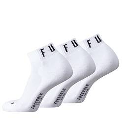 Fussvolk Quarter Socks 3 Pack Box white - Sneakersocken für Sport und Freizeit, unisex, weiß, 43 – 46, knöchelhoch, elastisch und weich mit Frottee von Fussvolk