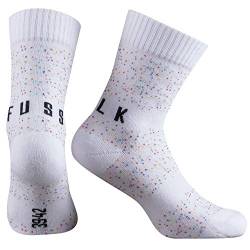 Fussvolk Socken Herren & Frauen weiße Strümpfe Regenbogen Socks Dots white, Size:43-46, Farben:white von Fussvolk