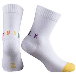 Fussvolk Socken Herren & Frauen weiße Strümpfe Regenbogen Socks Letters white, Size:35-38, Farben:white von Fussvolk