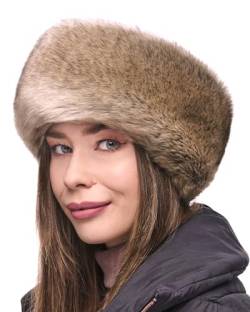 Futrzane Kunstpelz Stirnband für Damen - Flauschiger Ohrwärmer für den Winter (Sibirisch-Beige) von Futrzane