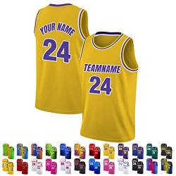 FwSYouMAI Benutzerdefinierte Basketball-Trikot, gedruckt Team Name/Nummer, personalisierte Sport-Trikots Uniformen für Männer/Frauen/Jungen/Mädchen-Stil 25 von FwSYouMAI