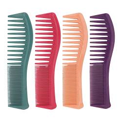 Haarkamm-Set, 4-farbiges Haarkamm-Set Für Männer Ultradünner Retro-Umweltfreundlicher ABS-Bartkamm Mit Komfortablem Griff-Stylingkamm von Fyearfly
