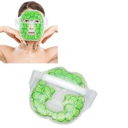 Kühlende Vollgesichts-Gelmasken, Hot Cool Compress Gesichtspflaster, PVC-Gel, Bequem, Weich, Verstellbar, Wiederverwendbar, Kühlendes Gesichtspflaster Zur Linderung von Migräne Und Stress von Fyearfly