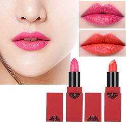 Mattes Lippenstift-Make-up-Set, 2 Stück/Set, Mattes Lippenstift-Lippenstift, Korallenfarbe, Lippenglanz, Lippenbalsam, Lippenstift-Geschenkset Für Mädchen Und Frauen von Fyearfly