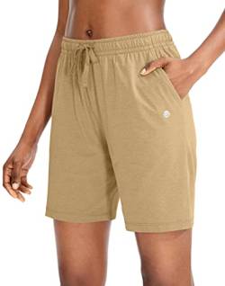 G Gradual Damen Bermuda Shorts Jersey Shorts mit tiefen Taschen 7 Zoll lange Shorts für Frauen Lounge Walking Athletic - - Klein von G Gradual