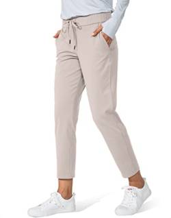 G Gradual Damen Hose mit tiefen Taschen 7/8 Stretch Sweatpants für Frauen Athletic, Golf, Lounge, Arbeit, Hellkhaki, M von G Gradual