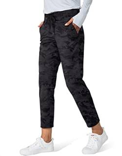 G Gradual Damen Hose mit tiefen Taschen 7/8 Stretch Sweatpants für Frauen Athletic Golf Lounge Arbeit, Schwarz-Camo, Groß von G Gradual