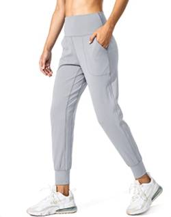 G Gradual Damen Jogger Hohe Taille Yoga Hose mit Taschen Lose Leggings für Frauen Workout Athletic Lounge - Grau - Klein von G Gradual