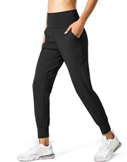 G Gradual Damen Jogger Hohe Taille Yoga Hose mit Taschen Lose Leggings für Frauen Workout Athletic Lounge - Schwarz - Groß von G Gradual