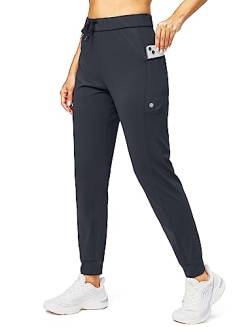 G Gradual Damen-Jogginghose mit Reißverschlusstaschen, Stretch, zulaufend, athletisch, Jogging, Workout, dunkelgrau, M von G Gradual